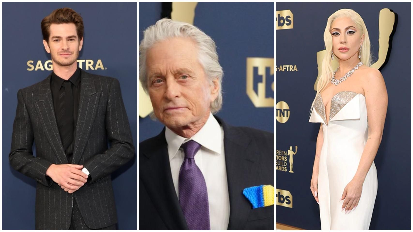 Эндрю Гарфилд, Майкл Дуглас, Леди Гага поддержали Украину на красной дорожке SAG Awards 2022 - Кино