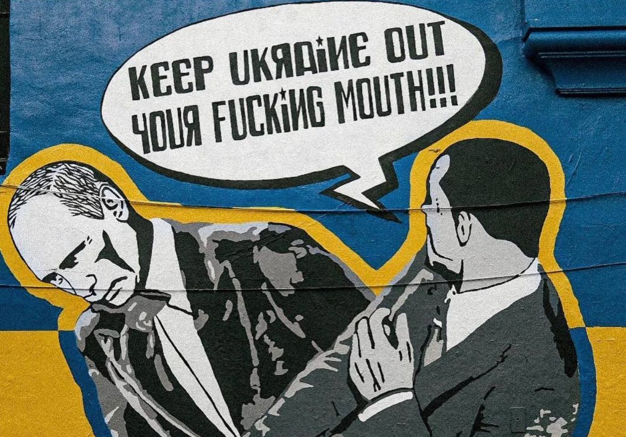 Вілл Сміт дає ляпаса... Путіну, – у центрі Лос-Анджелеса з’явився промовистий стінопис - Кіно Вілл Сміт дає ляпаса... Путіну, – у центрі Лос-Анджелеса з’явився промовистий стінопис - Кіно