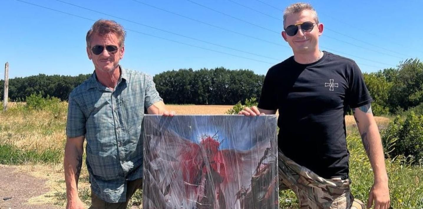 Шон Пенн зустрівся з Колею Сєргою і придбав картину, щоб підтримати ЗСУ Шон Пенн зустрівся з Колею Сєргою і придбав картину, щоб підтримати ЗСУ