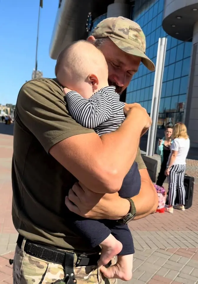 Олег Сенцов з сином Дем'яном