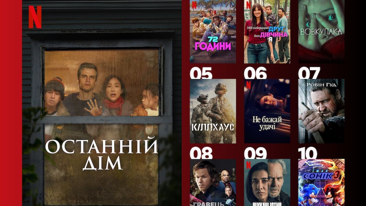 Найпопулярніші фільми Netflix в Україні в серпні